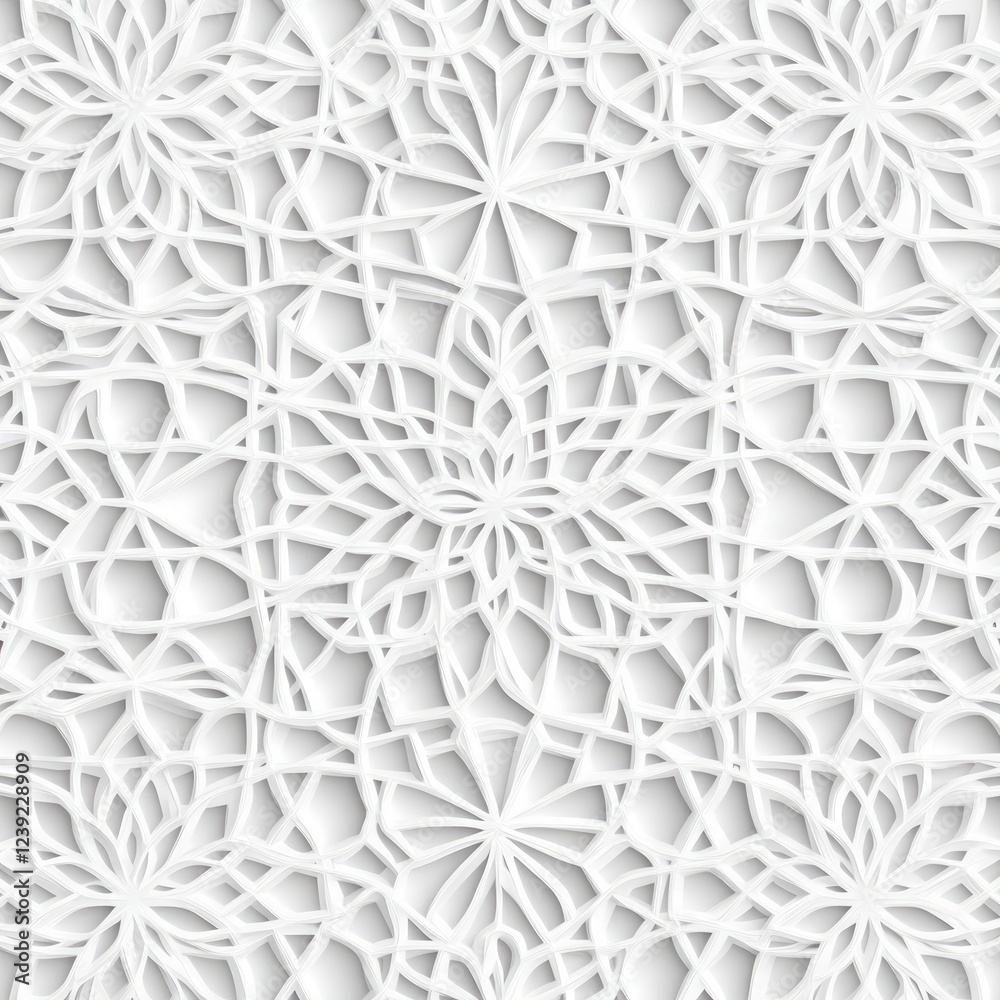 White paper texture with Islamic geometric ornament, seamless pattern White paper texture with Islamic geometric ornament, seamless pattern