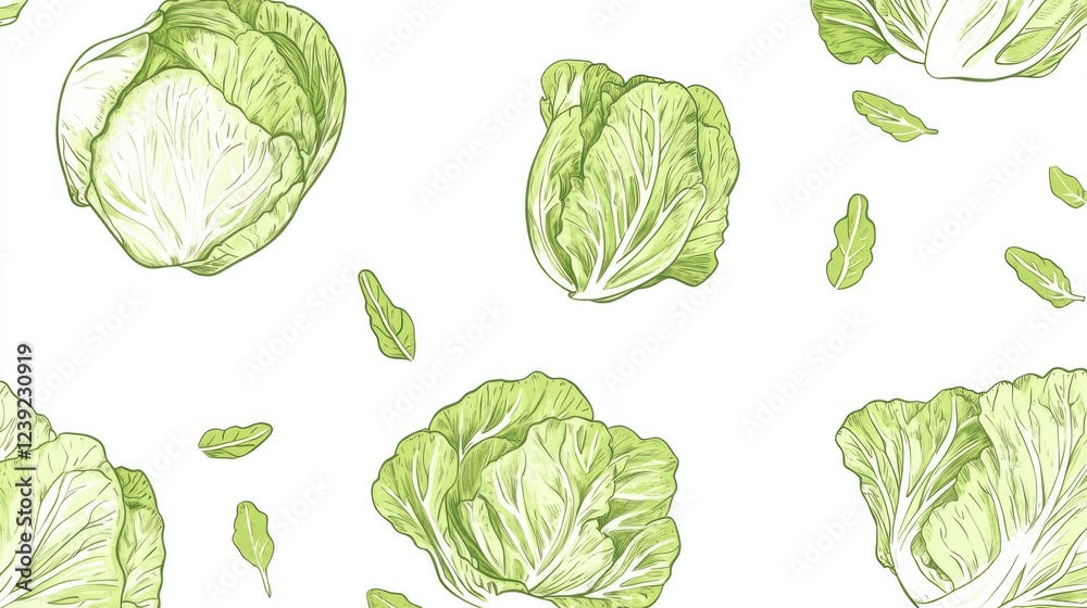 Fresh green cabbage leaves pattern, food design Fresh green cabbage leaves pattern, food design