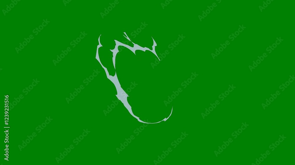 A fluid green screen Chroma key transition with twisting lines that suggest motion and elegance. Ideal for graceful, smooth transitions in high-quality video projects.