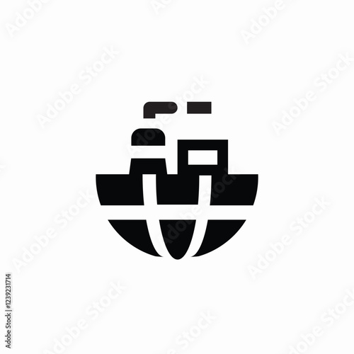 global industry icon sign vector