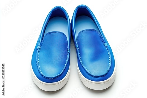 Blue flatshoes isolated on white background photo