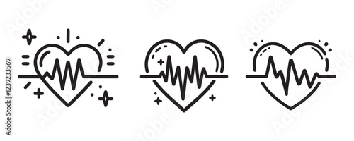 set, heart, heartbeat, icon, infarction, information, isolated, life, line, logo, love, medical, medicine, palpitation, plain, pulse, rhythm, sign, symbol, treatment, vector, hospital, hope, healthy, 