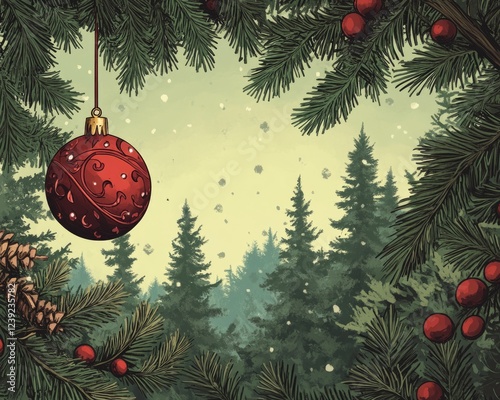 Acicular Forest with Forbidden Christmas Decorations: A Unique Take on the Holiday Spirit