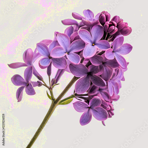 lilac branch on a white background