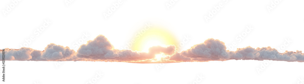 Fototapeta premium PNG Sunset behind pastel clouds nature horizon scenery.