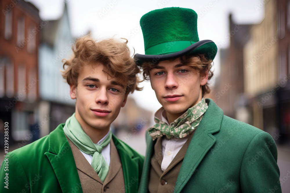 Irish people celebrating national holiday Saint Patrick Day, Generative AI conceptual illustration photo Irish people celebrating national holiday Saint Patrick Day, Generative AI conceptual illustration photo