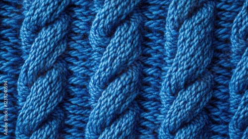 Detailed Texture of Plush Blue Terrycloth - Soft Cotton Fabric for Towels and Clothing