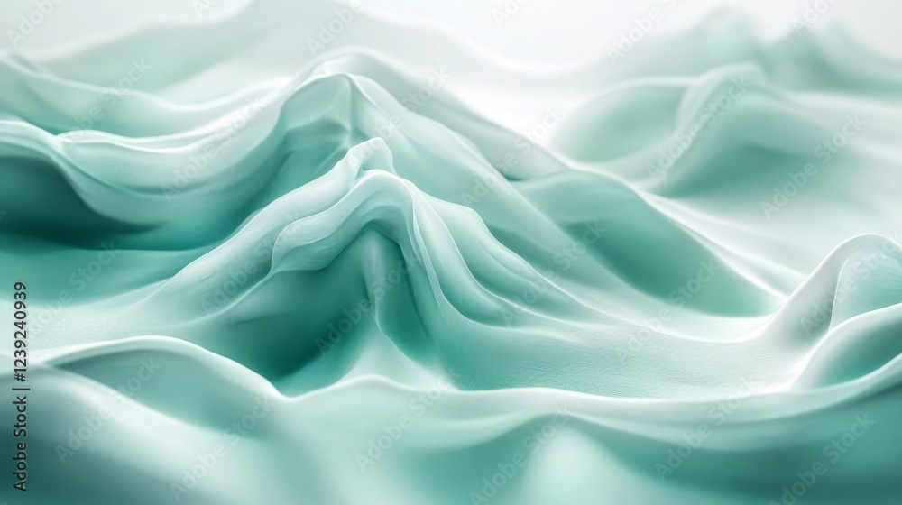 Draped Teal Silk Fabric Abstract Texture Draped Teal Silk Fabric Abstract Texture
