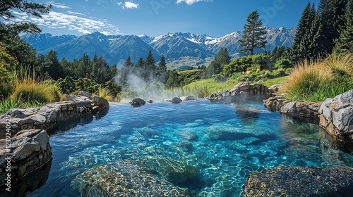 Fototapeta Naklejka Na Ścianę i Meble -  hanmer springs alpine retreat new zealand landscape