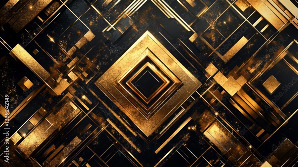Gold Geometric Pattern Abstract Background