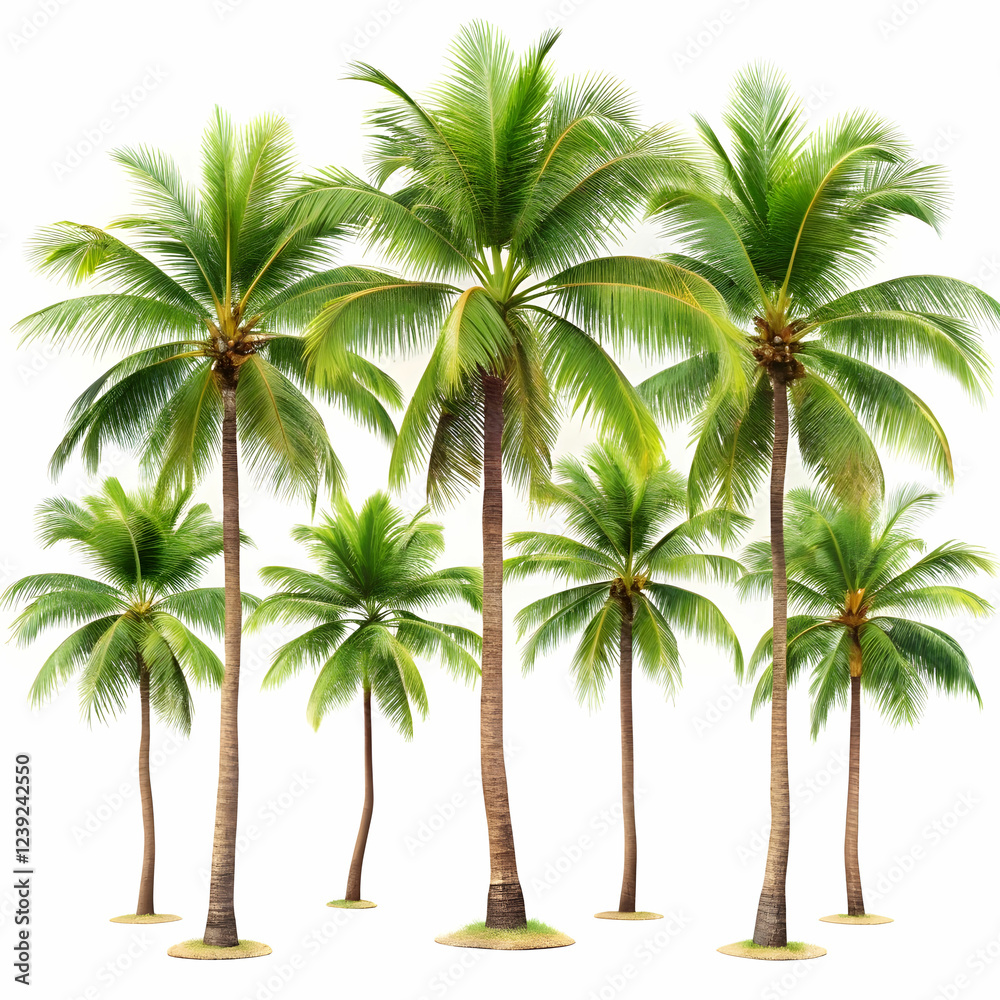 Obraz premium set of palm tree on white background