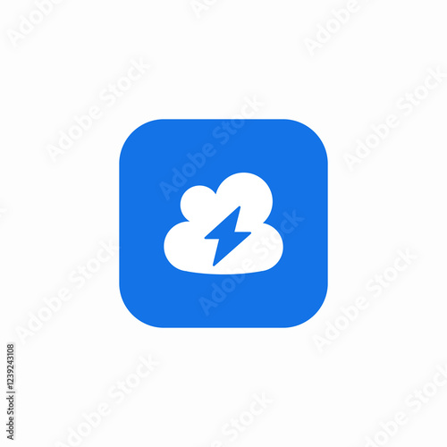 cloud bolt icon sign vector