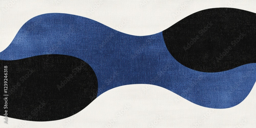 Abstract Blue And Black Waves Flowing Across A Textured Background, Modern Artistic Representation Abstract Blue And Black Waves Flowing Across A Textured Background, Modern Artistic Representation