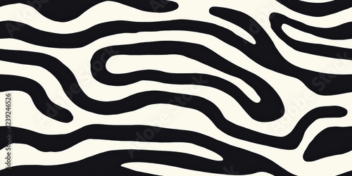 Abstract Black And White Zebra Stripe Pattern, Stylish Textural Design, Creative Background