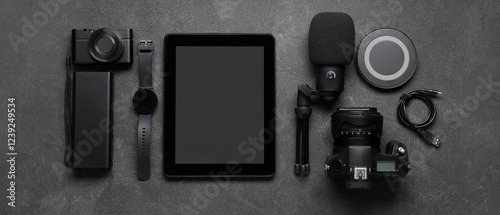 Set of different gadgets on...