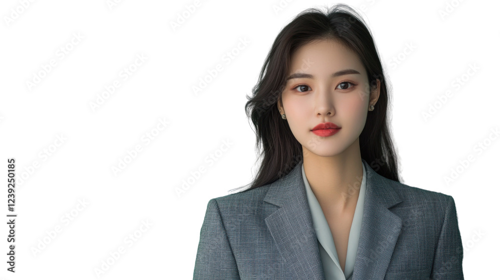 Confident businesswoman posing on transparent background Confident businesswoman posing on transparent background