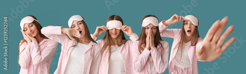 Many young women in pajamas...