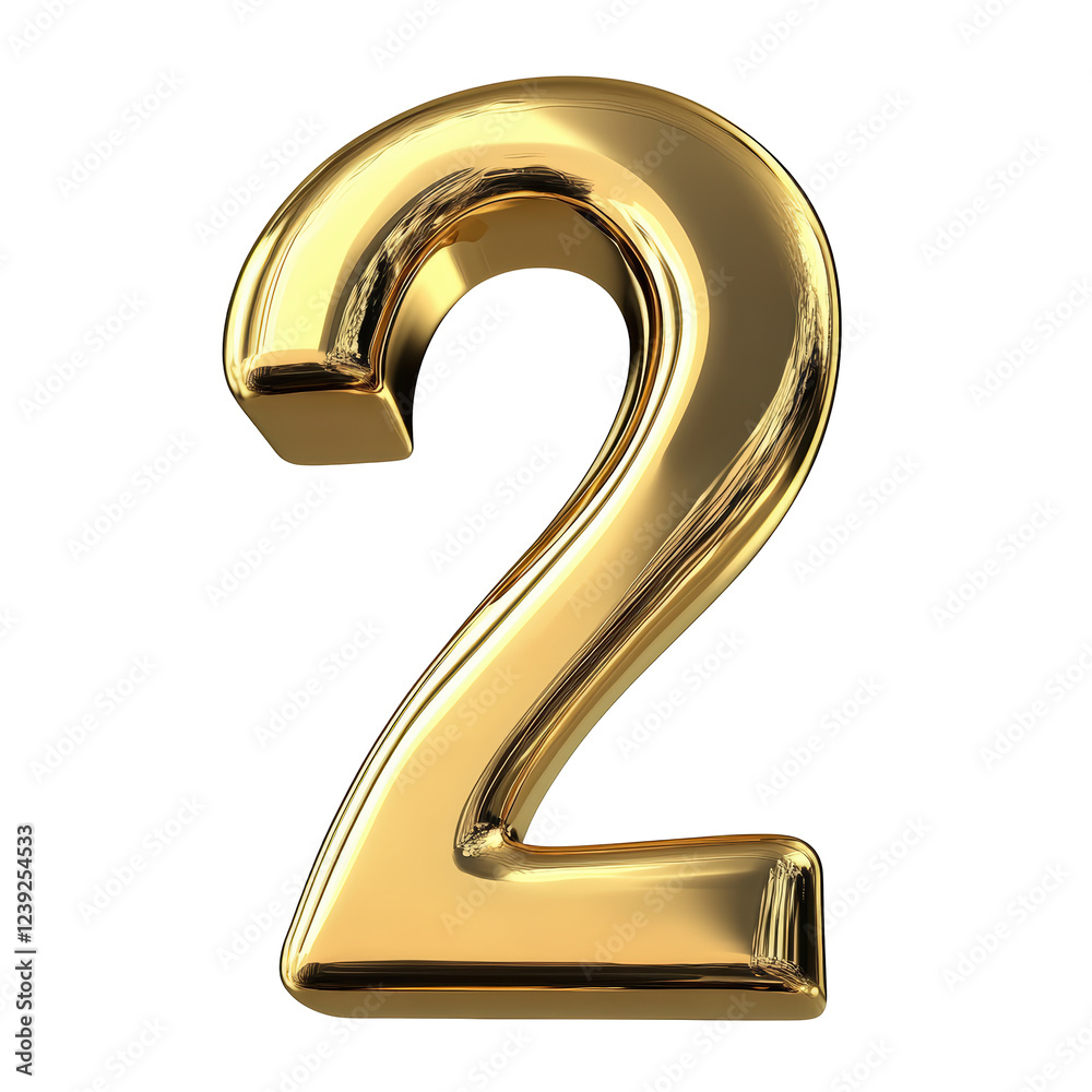 Isolated Golden Metallic Number Two Isolated Golden Metallic Number Two