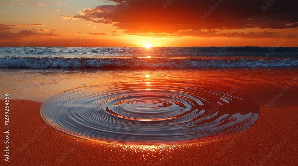Sunset Serenity: Ocean Ripple Reflection Sunset Serenity: Ocean Ripple Reflection