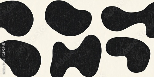 Abstract Black Shapes, Artistic Pattern Design, Random Organic Forms, Modern Minimalist Aesthetic