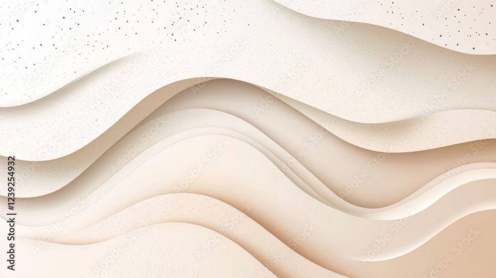 Obraz premium Abstract Beige and Cream Wavy Paper Background