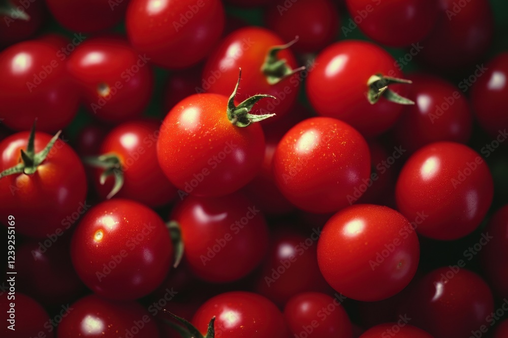 Delicious red tomatoes. Summer tray market agriculture farm full of organic vegetables It can be used as background. Healthy eating. View from above Delicious red tomatoes. Summer tray market agriculture farm full of organic vegetables It can be used as background. Healthy eating. View from above