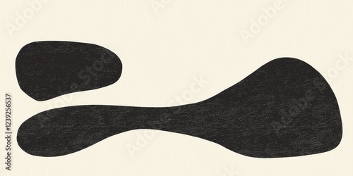 Abstract Black Shapes Creating Unique Forms And Patterns Against A Simple Minimalist Background
