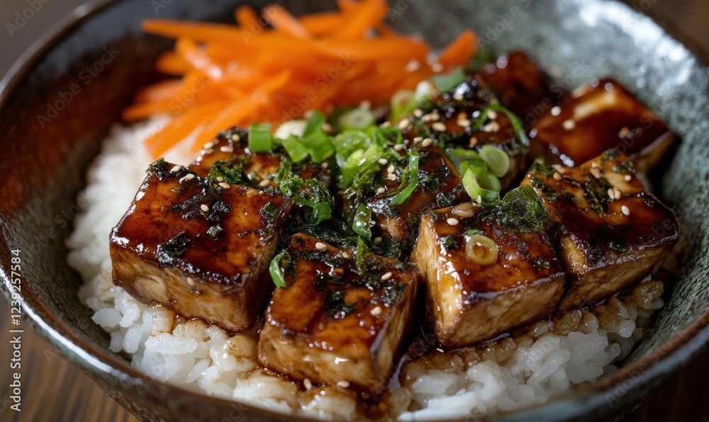 Delicious Teriyaki Tofu Bowl with Rice and Carrots: A Flavorful and Healthy Meal Delicious Teriyaki Tofu Bowl with Rice and Carrots: A Flavorful and Healthy Meal