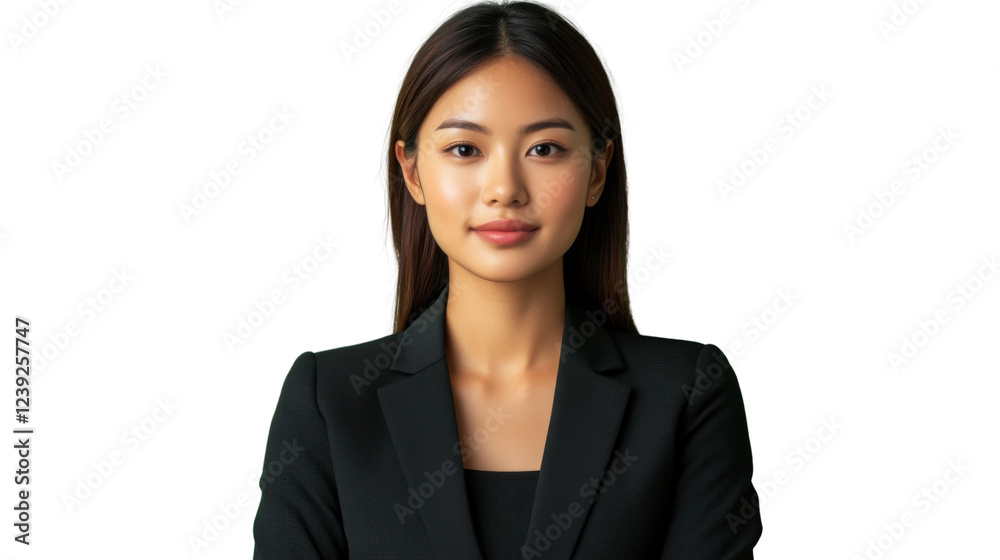 Confident businesswoman smiling on transparent background Confident businesswoman smiling on transparent background
