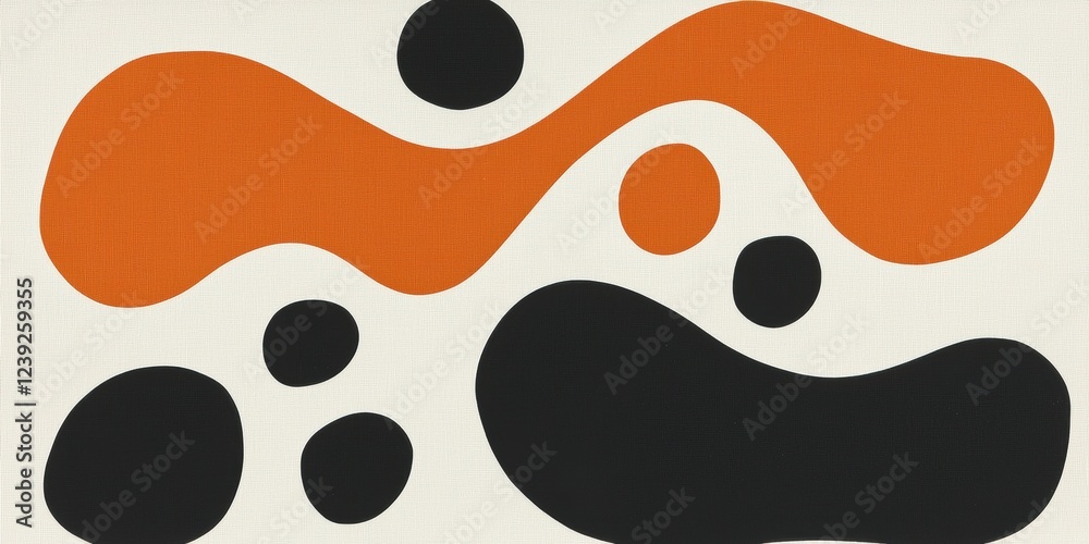 Abstract Artistic Design Featuring Bold Orange And Black Shapes, Modern Minimalist Aesthetic Abstract Artistic Design Featuring Bold Orange And Black Shapes, Modern Minimalist Aesthetic