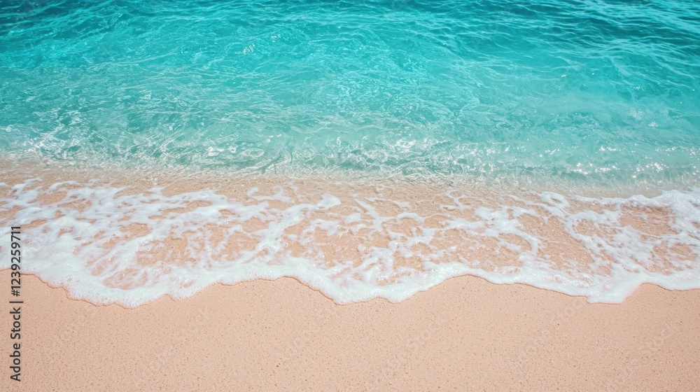 Serene Ocean Waves Gently Lapping Against Sandy Beach Shoreline Serene Ocean Waves Gently Lapping Against Sandy Beach Shoreline