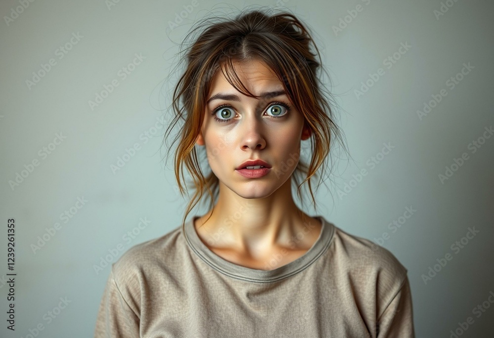 Female scared person portrait Female scared person portrait