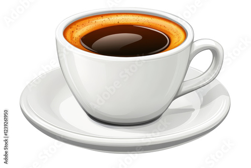 Wallpaper Mural Isolated Cup of Black Coffee on a White Saucer Torontodigital.ca