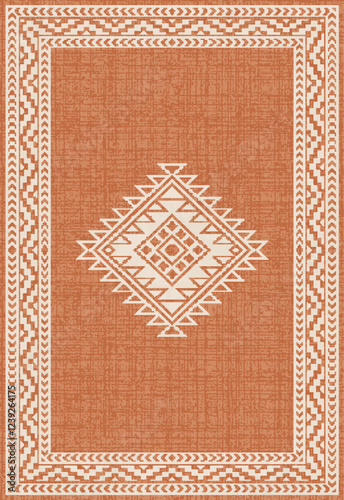 Kilim and Navajo Vector Carpet modern Pattern with trending colors in high resolution

