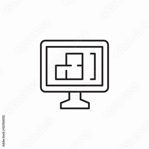 desktop room plan icon sign vector