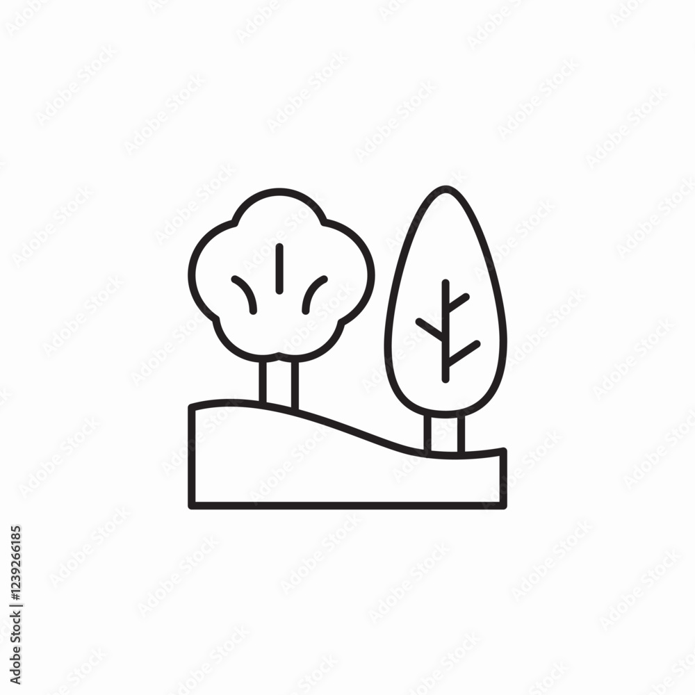 forest hill icon sign vector