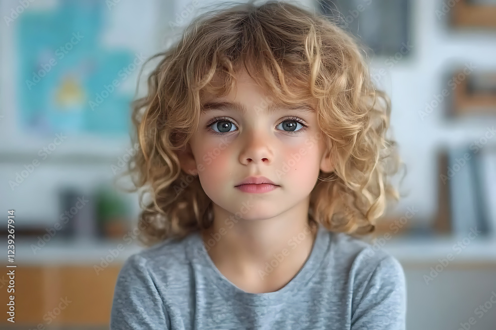 A young child attentively working with a speech therapist during a pronunciation lesson. A young child attentively working with a speech therapist during a pronunciation lesson.