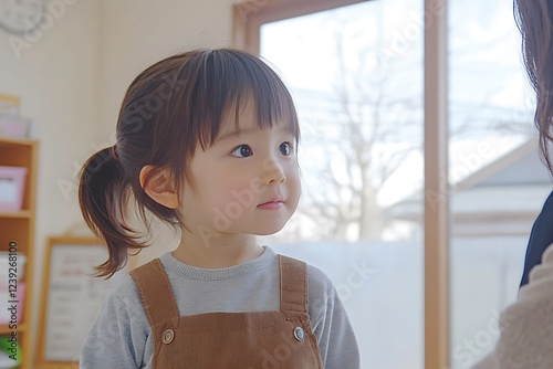 A young child attentively working with a speech therapist during a pronunciation lesson. 