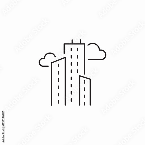 sky high buildings icon sign vector