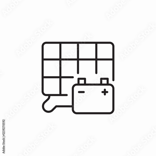 solar energy battery icon sign vector
