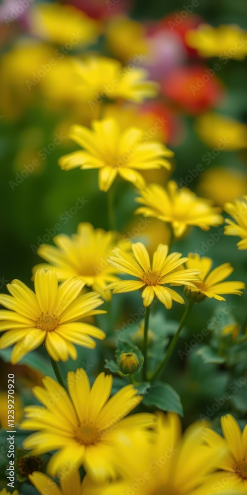 Bright yellow flowers blooming in a vibrant garden during springtime showcasing nature's beauty and color Bright yellow flowers blooming in a vibrant garden during springtime showcasing nature's beauty and color
