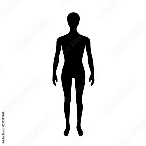 Isolated Black Silhouette of a Generic Human Figure