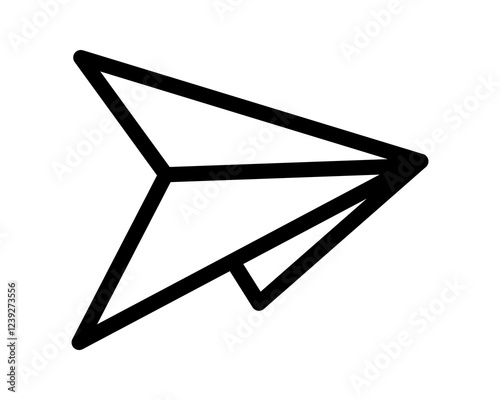 Bold, minimalist paper airplane icon. Perfect for website design, app interfaces, presentations, or any project needing a simple, modern flight or send concept.