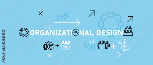 Organizational Design conceptual work organization teamwork relation job network connection development hierarchy performance group people group design icon concept outline