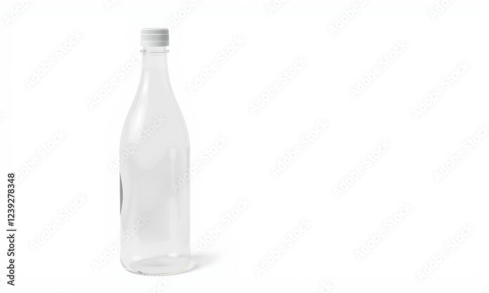 Clear plastic bottle mockup on white background, ideal for branding and design projects. bottle is transparent, showcasing its shape and size Clear plastic bottle mockup on white background, ideal for branding and design projects. bottle is transparent, showcasing its shape and size