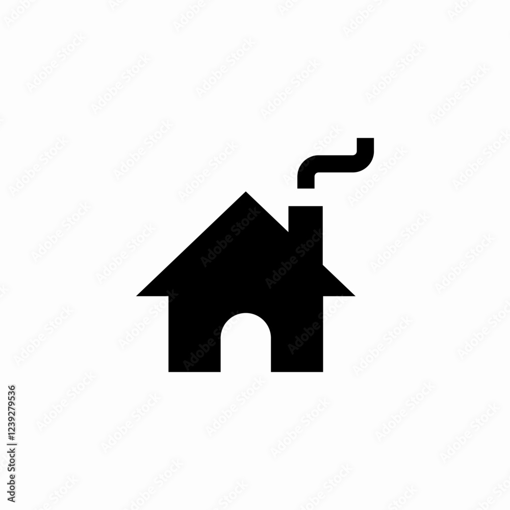 house chimney smoke icon sign vector house chimney smoke icon sign vector
