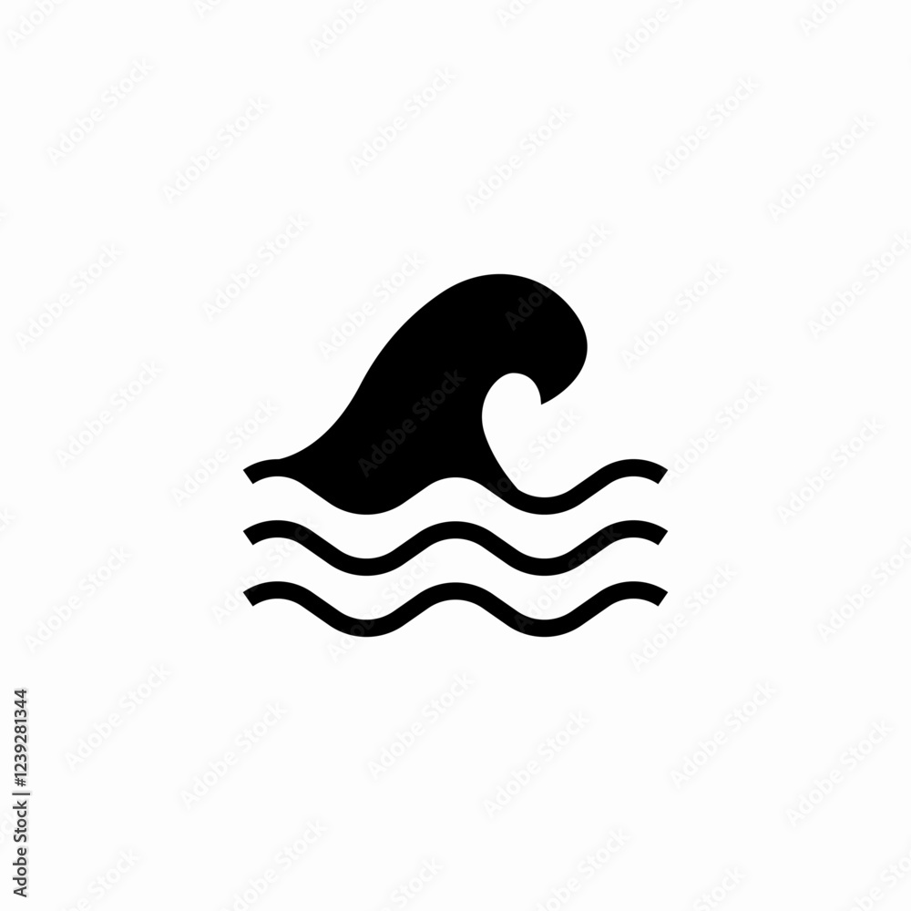 Obraz premium sea wave icon sign vector
