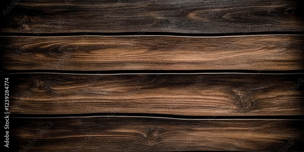 Fototapeta premium Dark Brown Wood Planks Horizontal Composition, Rustic Texture, Natural Background, Wood Grain, Wooden Panel wood texture, rustic background