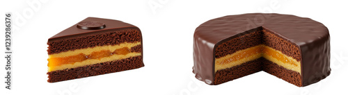 A Neatly Cut Slice of Austrian Sachertorte