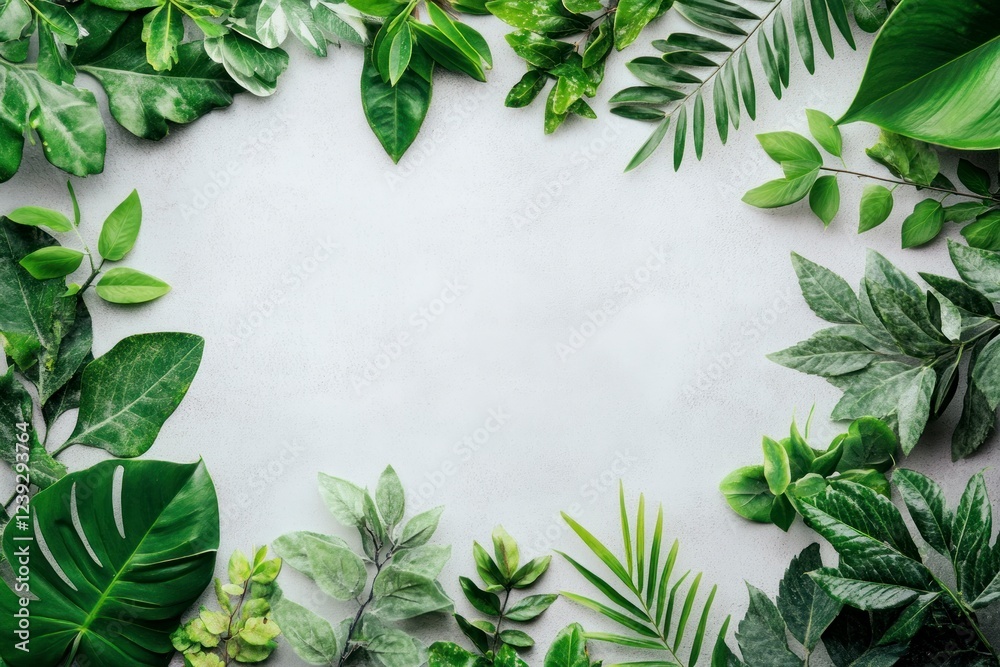 Lush Green Leaves Frame Background Image for Design Lush Green Leaves Frame Background Image for Design